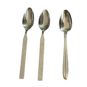 Stainless Steel Serrated Grapefruit Fruit Spoons (3) American Stainless + Japan